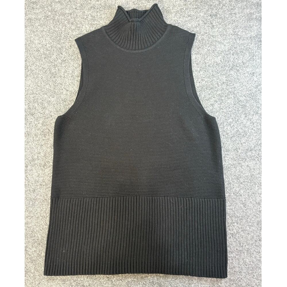 GAP Women's rollneck turtleneck sleeveless black sweater 100% cotton Sz Small